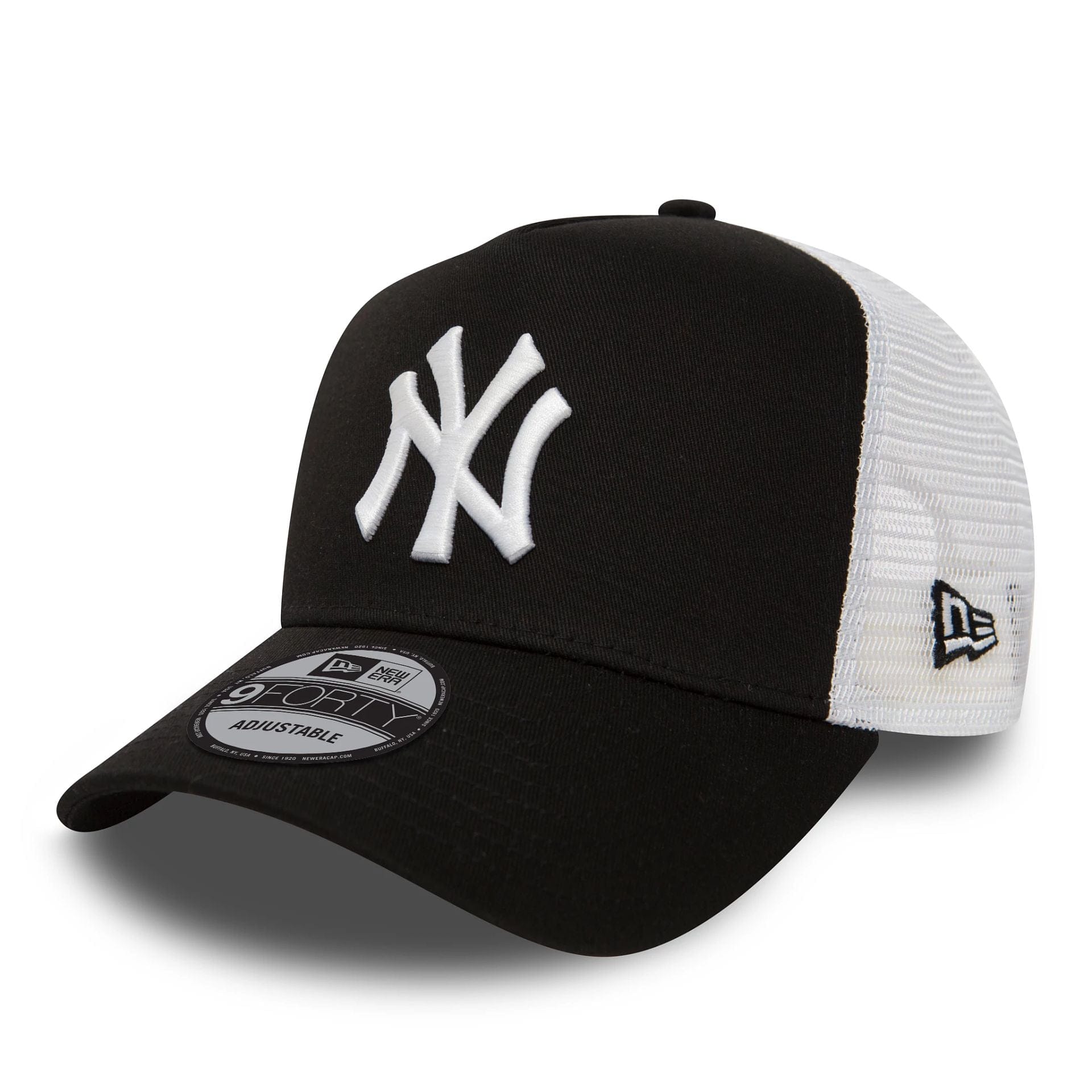New York Yankees Kids Black & White A-Frame Trucker Cap