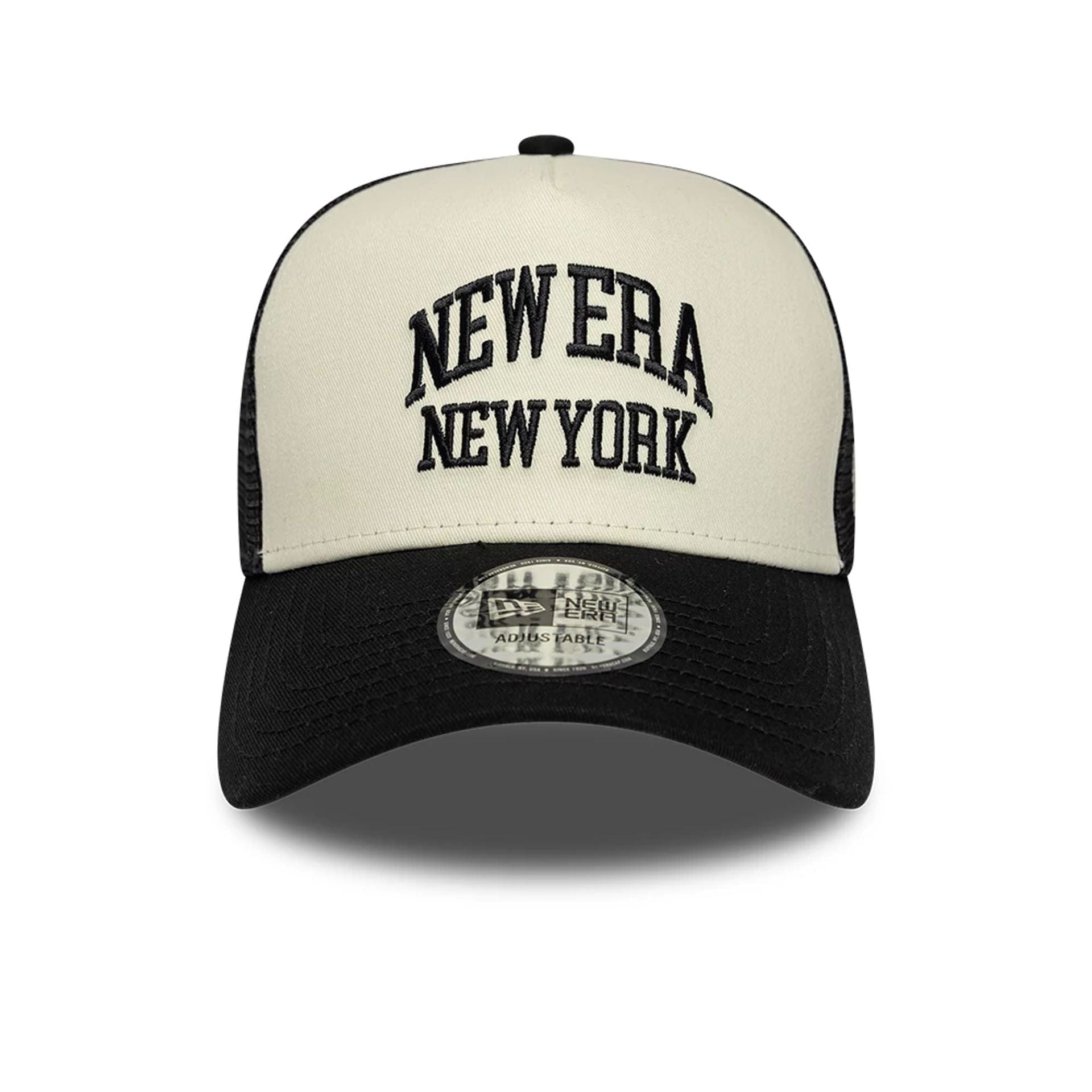 New Era Collegiate Cream 9FORTY A-Frame Trucker Adjustable Cap