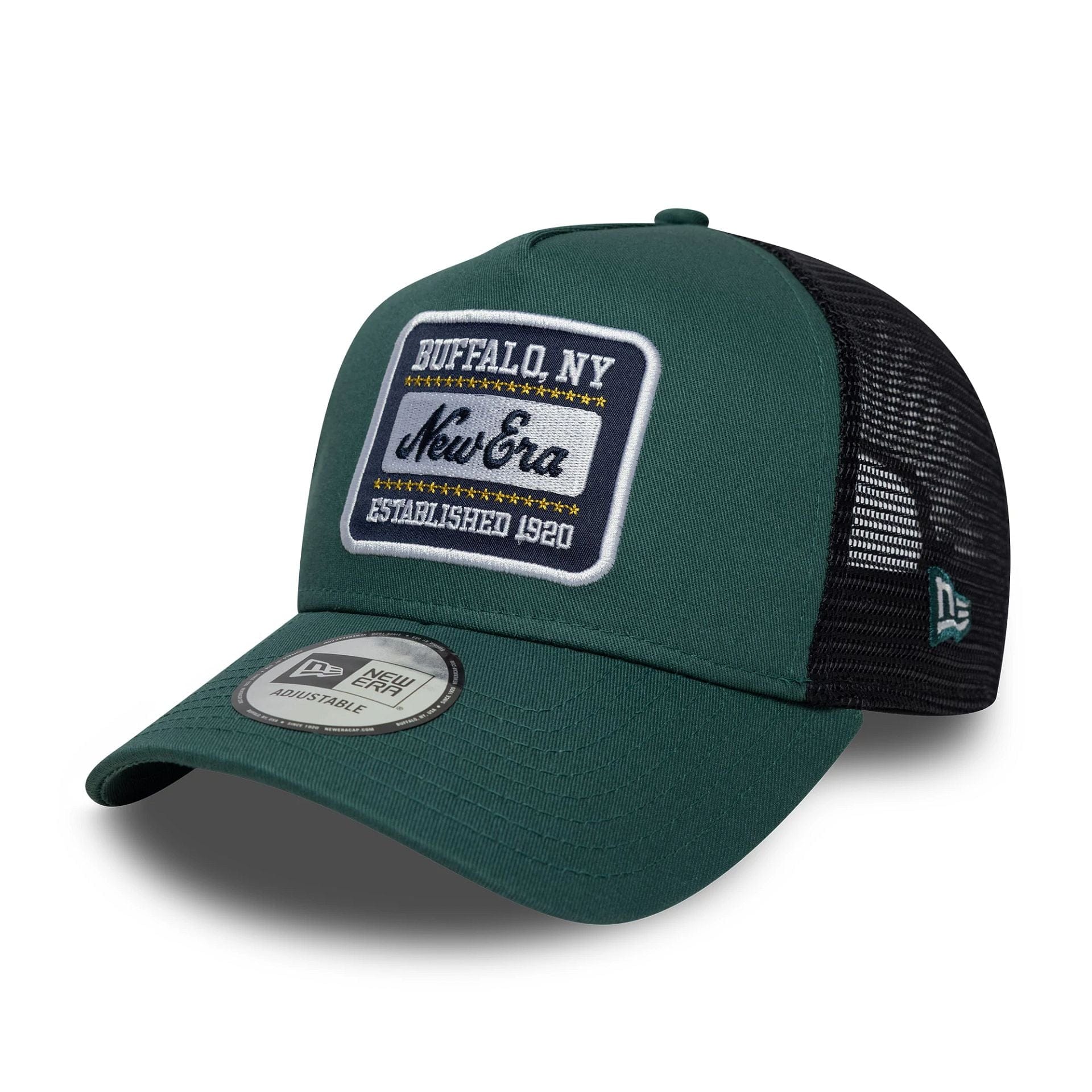 New Era Patch Dark Green 9FORTY A-Frame Trucker Cap