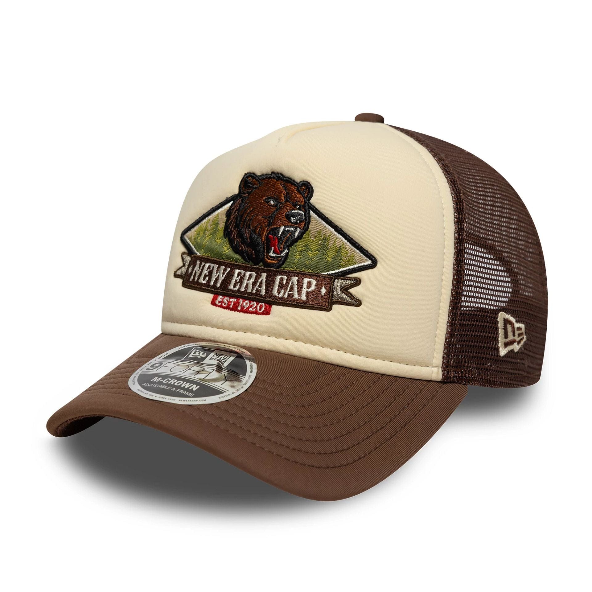New Era Graphic Light Beige 9FORTY M-Crown A-Frame Trucker Cap